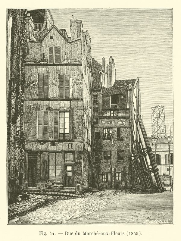 Rue du Marche-aux-Fleurs、1859 作： フランス語学校