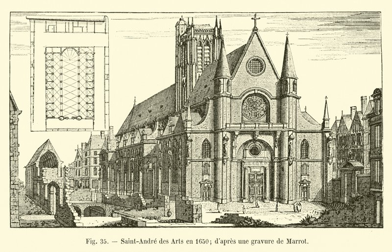 1650年のサンタンドレデザール。マロットによる彫刻の後 作： フランス語学校