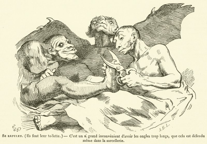 爪が長すぎるととても不便なので、魔術でも禁止されているほどです（刻印 作： フランス語学校