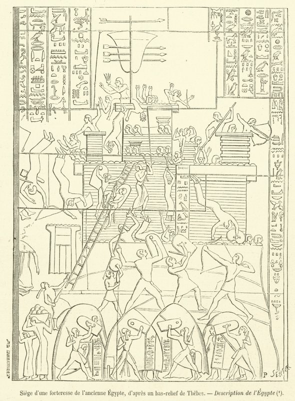 古代エジプトの要塞の包囲（彫刻 作： フランス語学校