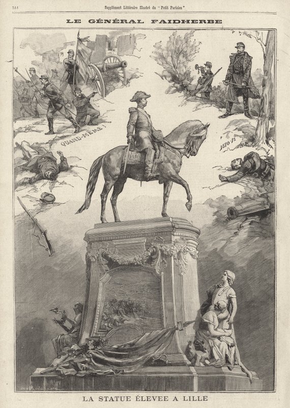 リールに建立されたフランスの将軍兼植民地総督ルイ・ファイダーブの銅像 作： フランス語学校