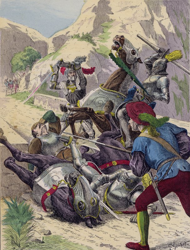 スペイン軍からイタリアのガリリアーノ橋を単独で守るバイヤール騎士団長 作： フランス語学校