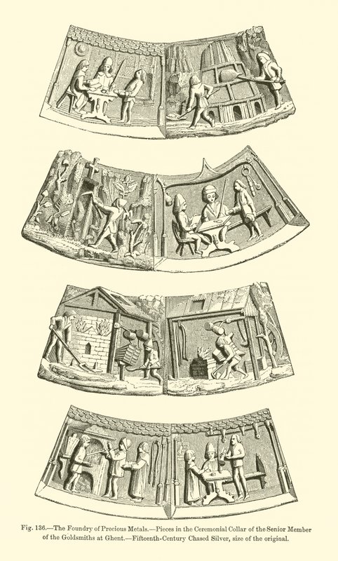 The Foundry of Precious Metals (Engraving) 作： フランス語学校
