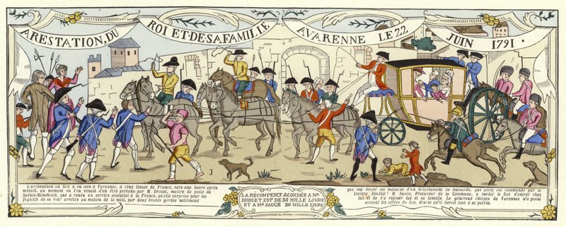 1791年6月22日、フランスのルイ16世とその家族ヴァレンヌの逮捕 作： フランス語学校