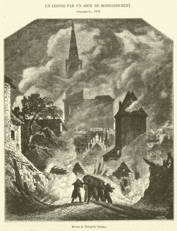 A Convoy On A Bombing Day (Engraving) 作： フランス語学校