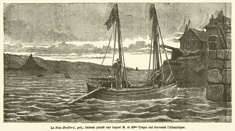 大西洋を渡る船旅（版画 作： フランス語学校