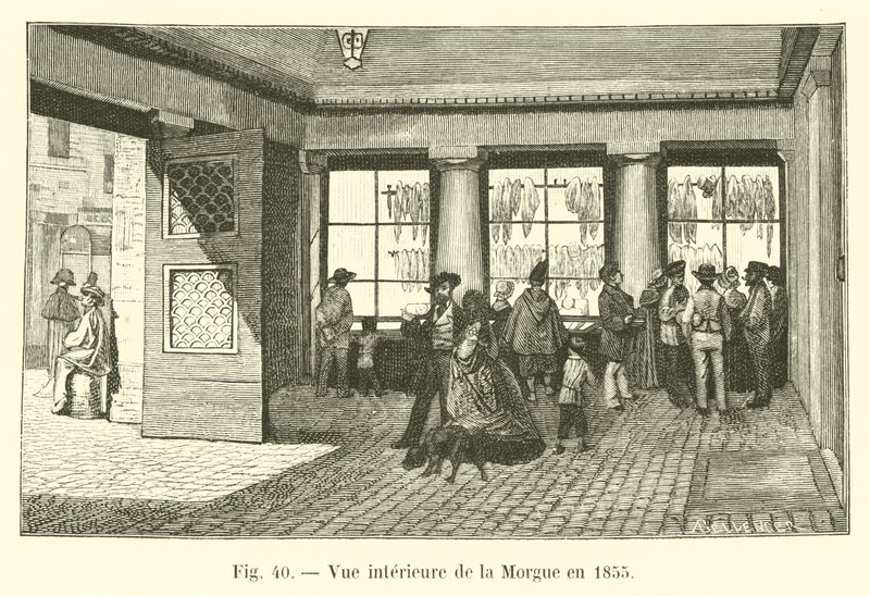 1855年の死体安置所の内部ビュー 作： フランス語学校