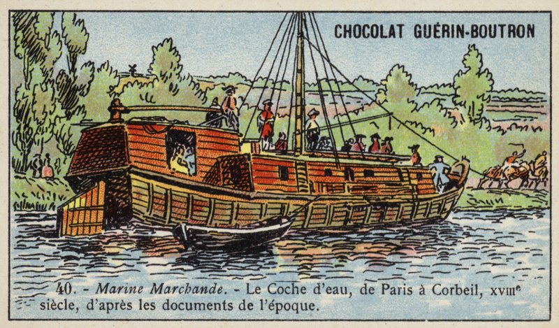 パリからコルベイユまでの水上バス 作： フランス語学校