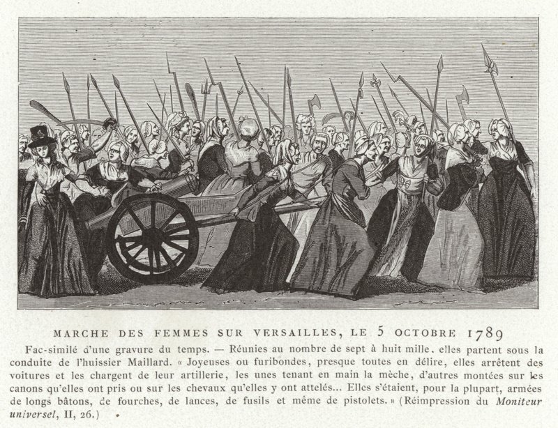 1789年10月5日、フランス革命、ベルサイユへの女性の行進 作： フランス語学校