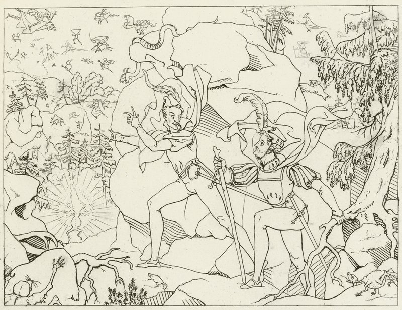ゲーテのファウストのイラスト 作： フリードリヒ・アウグスト・モリッツ・レッツ