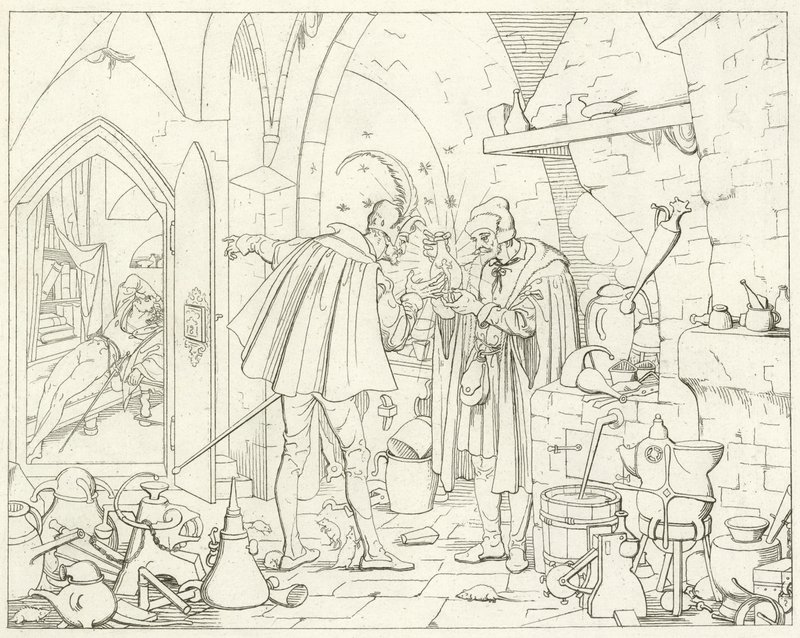 ゲーテのファウストのイラスト 作： フリードリヒ・アウグスト・モリッツ・レッツ
