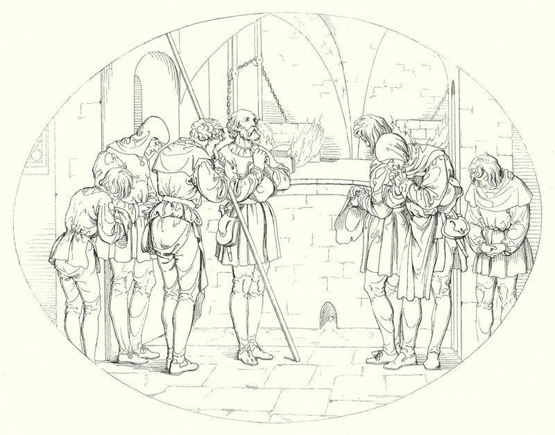 シラーの「Lied von der Glocke（鐘の歌）」の挿絵（彫刻）。 作： フリードリヒ・アウグスト・モリッツ・レッツ