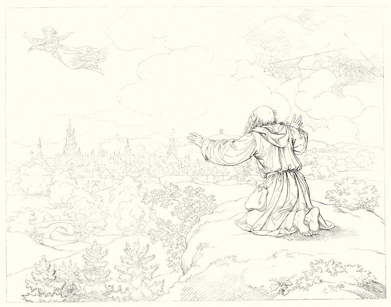 シラーの「Lied von der Glocke（鐘の歌）」の挿絵（彫刻）。 作： フリードリヒ・アウグスト・モリッツ・レッツ