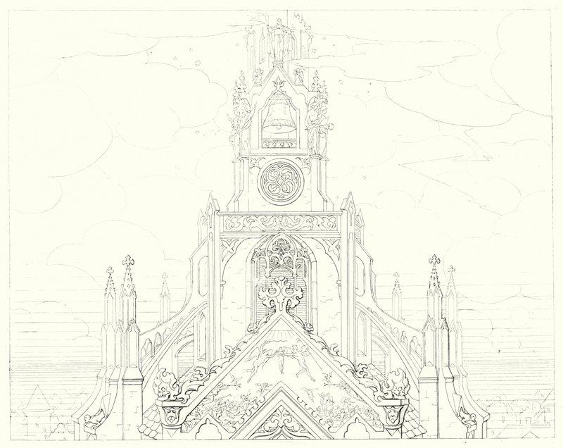 シラーの「Lied von der Glocke（鐘の歌）」の挿絵（彫刻）。 作： フリードリヒ・アウグスト・モリッツ・レッツ