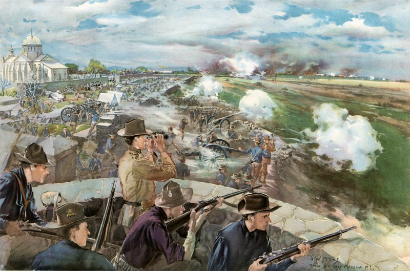 1899年2月10日、カローカンの戦い-中国教会からの眺め 作： GWピーターズ