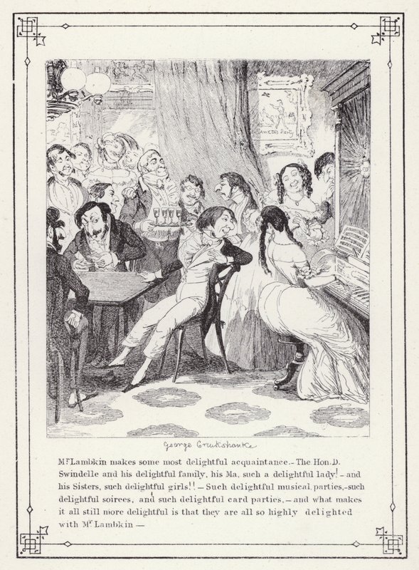 The Bachelors Own Book, or The Progress of Mr Lambkin (Gent) (e.g. engraving)」のイラスト。 作： ジョージ・クルクシャンク