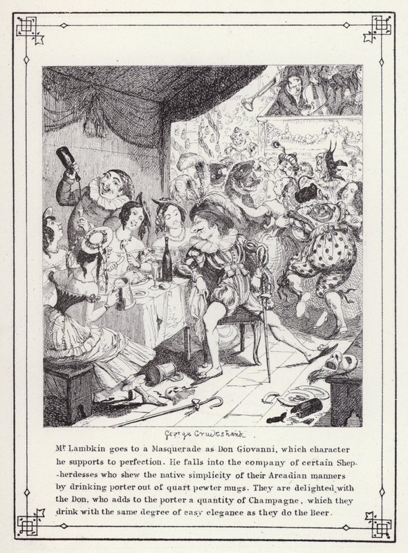 The Bachelors Own Book, or The Progress of Mr Lambkin (Gent) (e.g. engraving)」のイラスト。 作： ジョージ・クルクシャンク