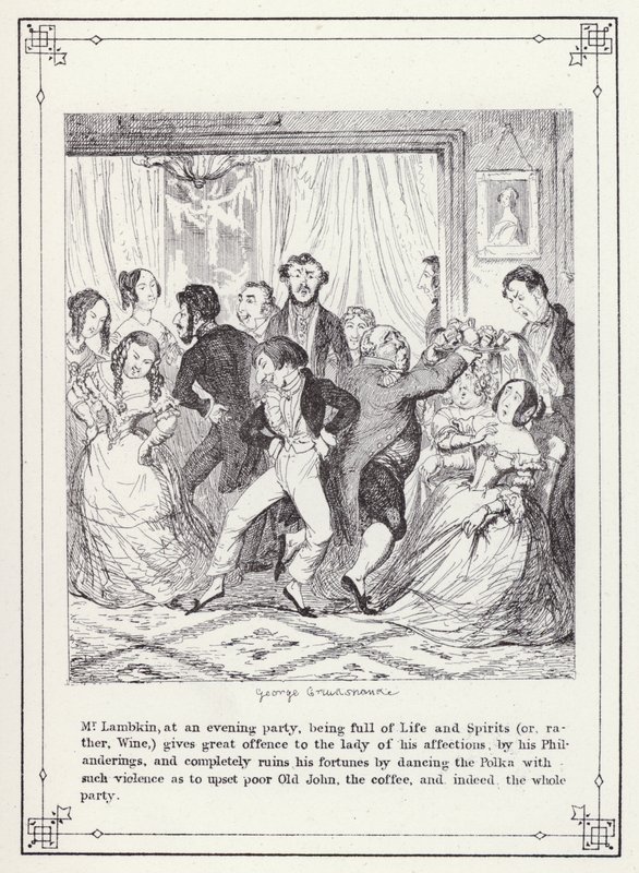 The Bachelors Own Book, or The Progress of Mr Lambkin (Gent) (e.g. engraving)」のイラスト。 作： ジョージ・クルクシャンク