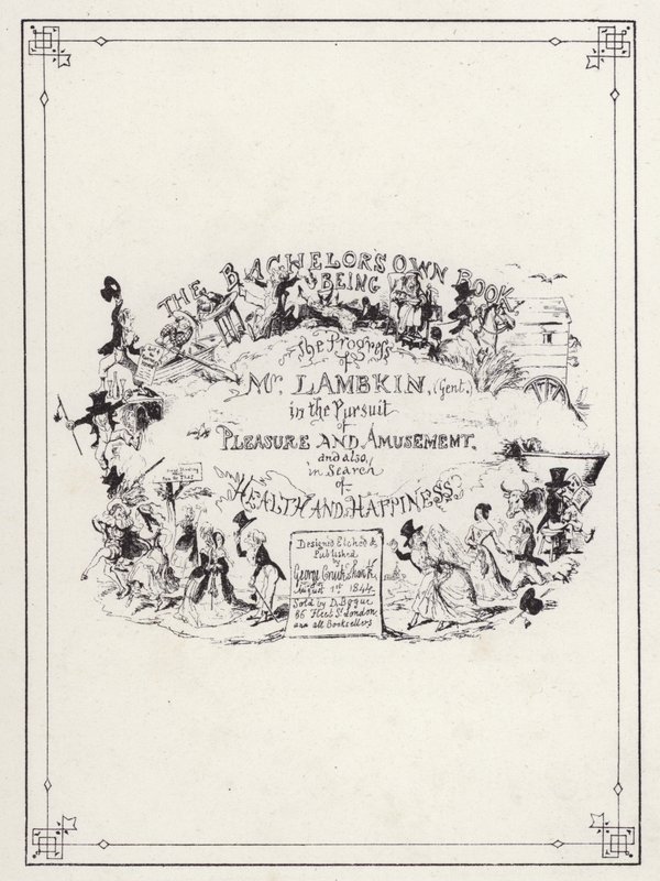 The Bachelors Own Book, or The Progress of Mr Lambkin (Gent) (e.g. engraving)」のイラスト。 作： ジョージ・クルクシャンク