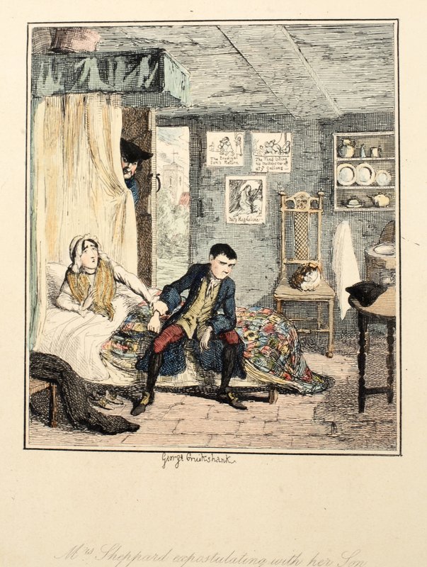 アンティーク絵画 1920年 イギリス シェパード George_Cruikshank_-