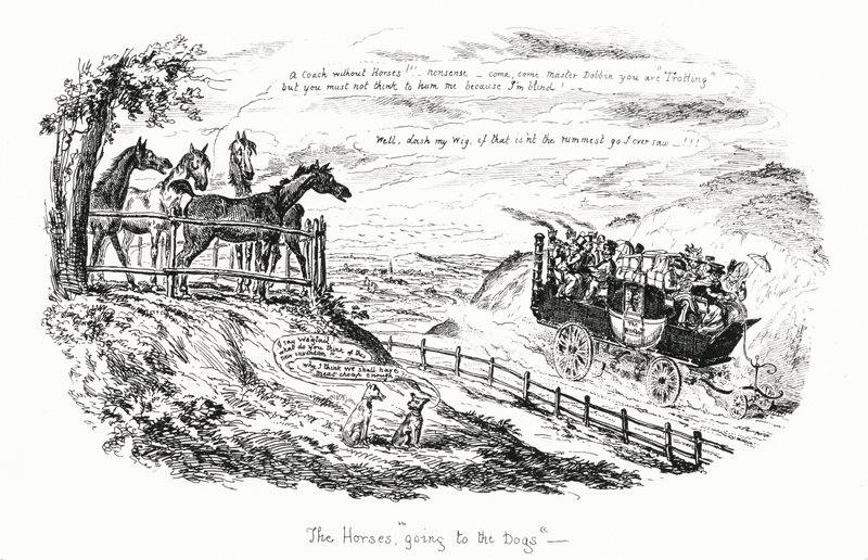 The Horses Going to the Dogs（犬に行く馬）」（彫刻 作： ジョージ・クルクシャンク