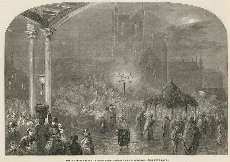クリスマスイブにロンドンの自治区市場 作： ジョージ・ヘイドック・ドジソン