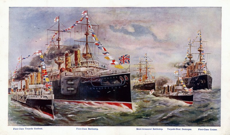 イギリス海軍（カラーリトグラフ 作： ジョージワシントンランバート