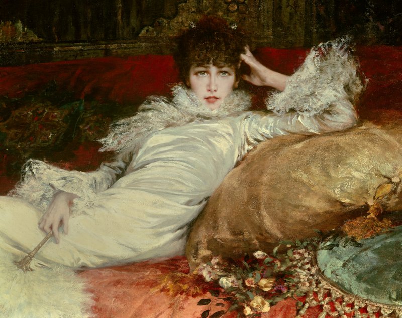 フランスアンティーク　 サラ・ベルナールとコンスタン・コクラン　カルト・キャビネ Georges_Clairin_-