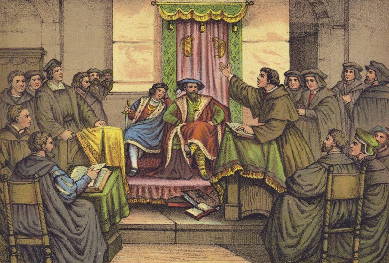 1519年のライプチヒでのエック博士とのルターの論争 作： ドイツ語学校
