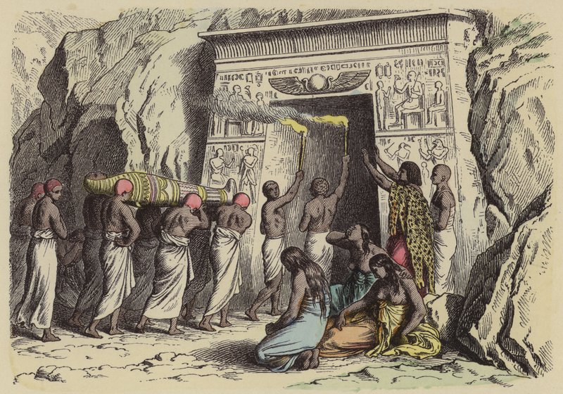 古代エジプトの埋葬（彩色済み彫刻 作： ドイツ語学校