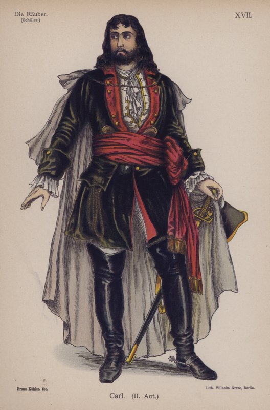Friedrich Schillerの「Die Rauber（強盗）」よりCarl（カラーリトグラフ版 作： ドイツ語学校