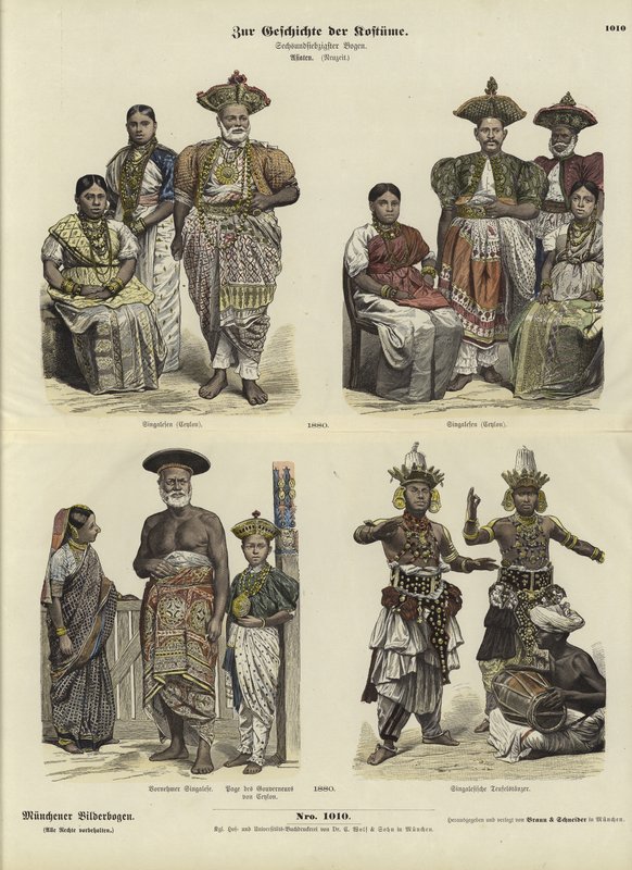 セイロニーの衣装、1880 作： ドイツ語学校