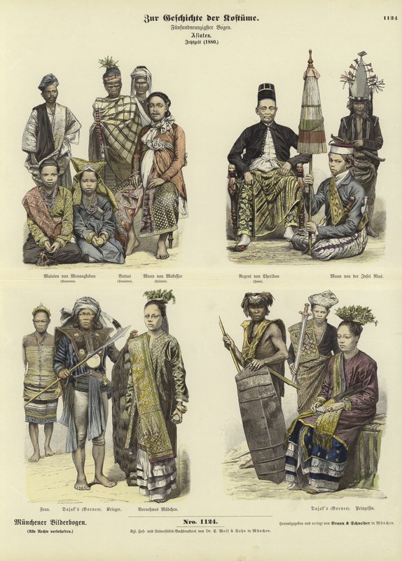 インドネシアの衣装、1880 作： ドイツ語学校