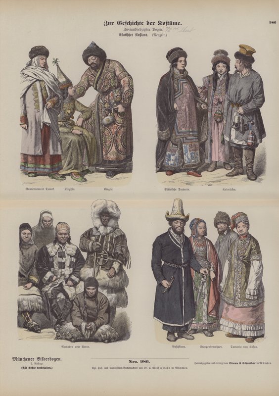 ロシア極東の衣装、19世紀 作： ドイツ語学校
