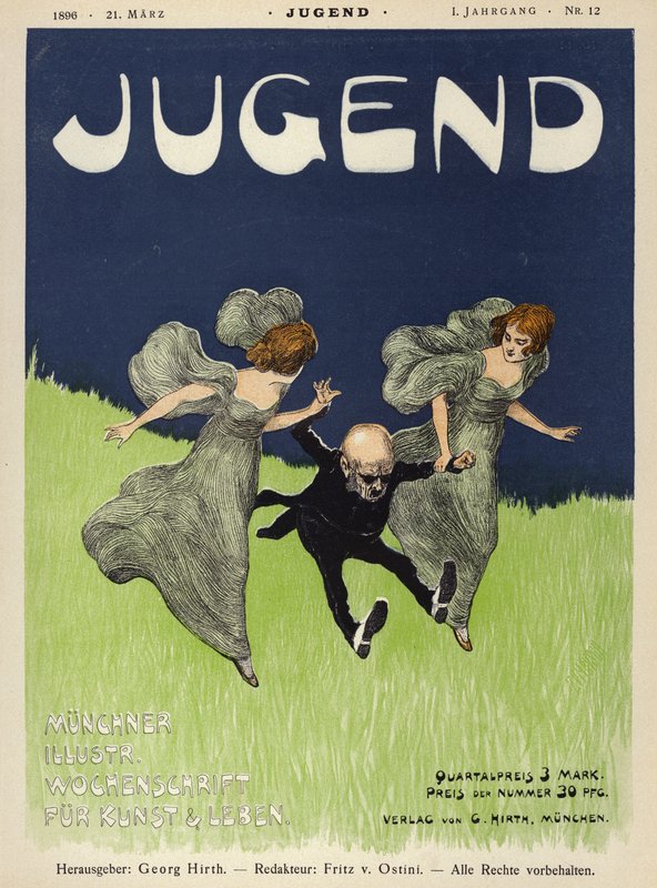 ユゲント誌の表紙イラスト、1896年 作： ドイツ語学校