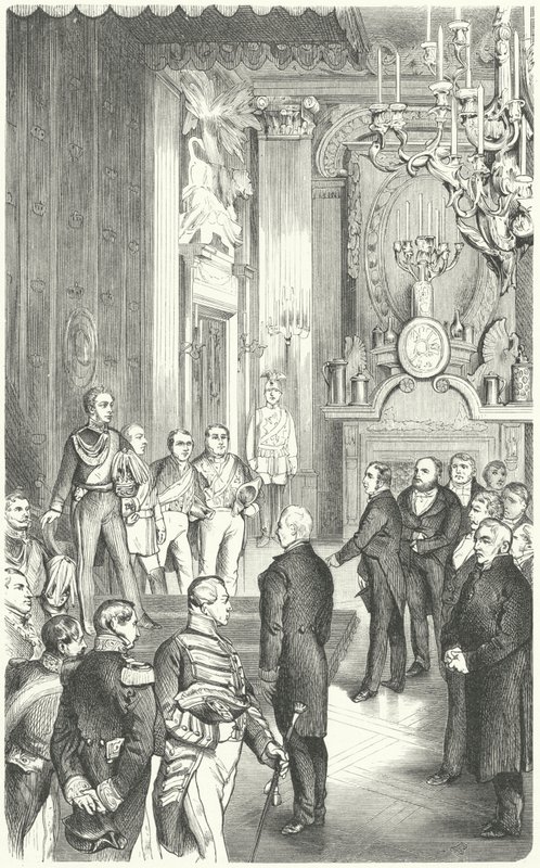 1849年にフレデリックウィリアム4世にドイツの王冠を捧げるフランクフルト議会の評議 作： ドイツ語学校
