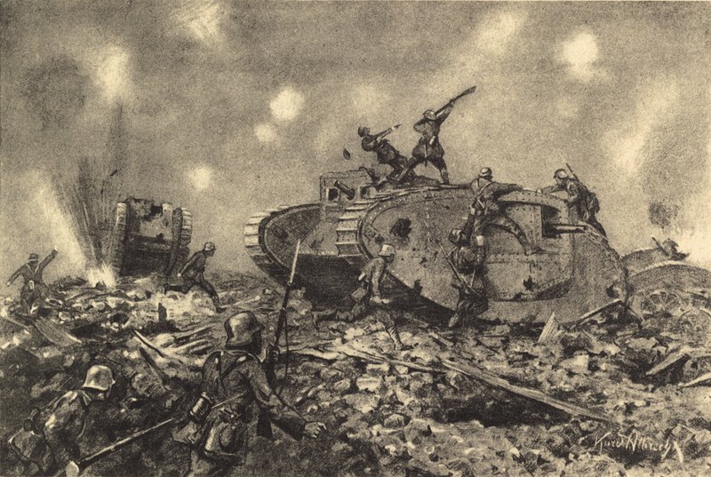 ドイツ軍によるイギリスの戦車の破壊 作： ドイツ語学校