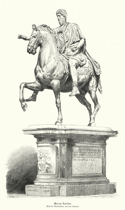 ローマ皇帝マルクス・アウレリウスの騎馬像（彫像 作： ドイツ語学校