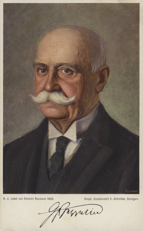 Graf Ferdinand von Zeppelin, ドイツの飛行船設計・建造者（カラーリトグラフ 作： ドイツ語学校