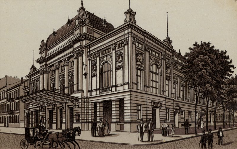 Hamburg: Deutsches Schauspielhaus, The German Theatre (litho) 作： ドイツ語学校