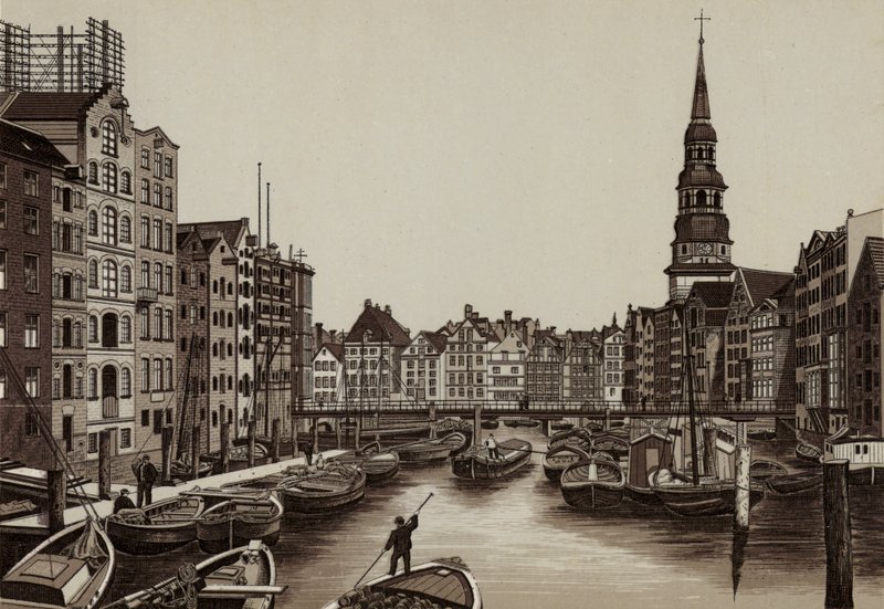 Hamburg: Reimers-Fleet, Reimers Fleet (リトグラフ) 作： ドイツ語学校