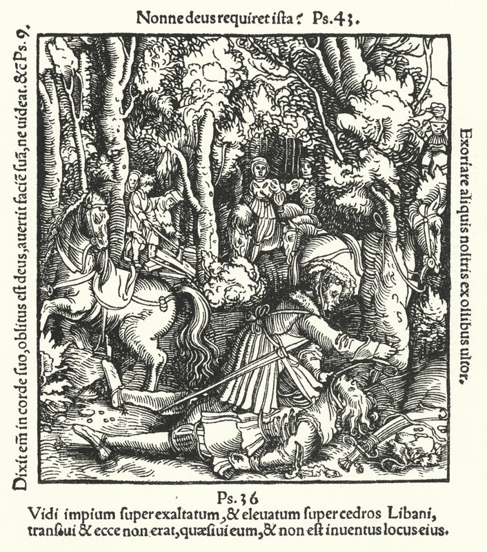 1515年、ウルテンベルク公ウルリッヒによって殺されたハンスフォンフッテン 作： ドイツ語学校