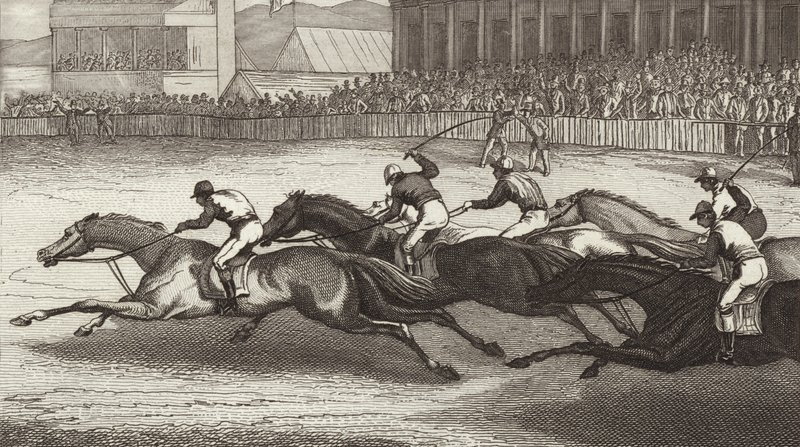 イギリスの競馬。ビルダーアトラスのイラスト（彫刻 作： ドイツ語学校