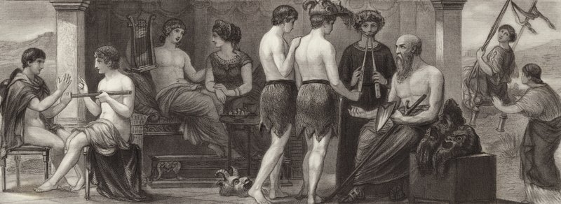 古代ギリシャの生活と芸術。ビルダーアトラスのためのイラスト(彫刻) 作： ドイツ語学校
