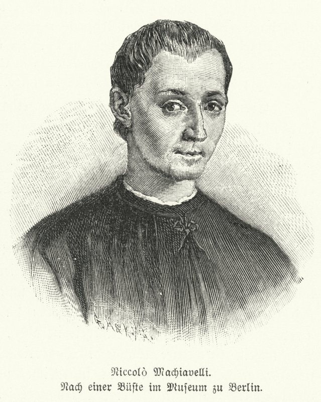 Niccolo Machiavelli（イタリアの外交官、政治家、哲学者、作家）（リトグラフ 作： ドイツ語学校