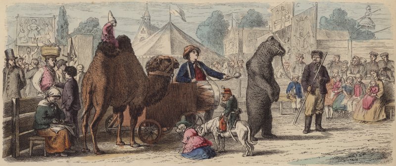 ドイツの動物劇団（彩色彫刻 作： ドイツ語学校