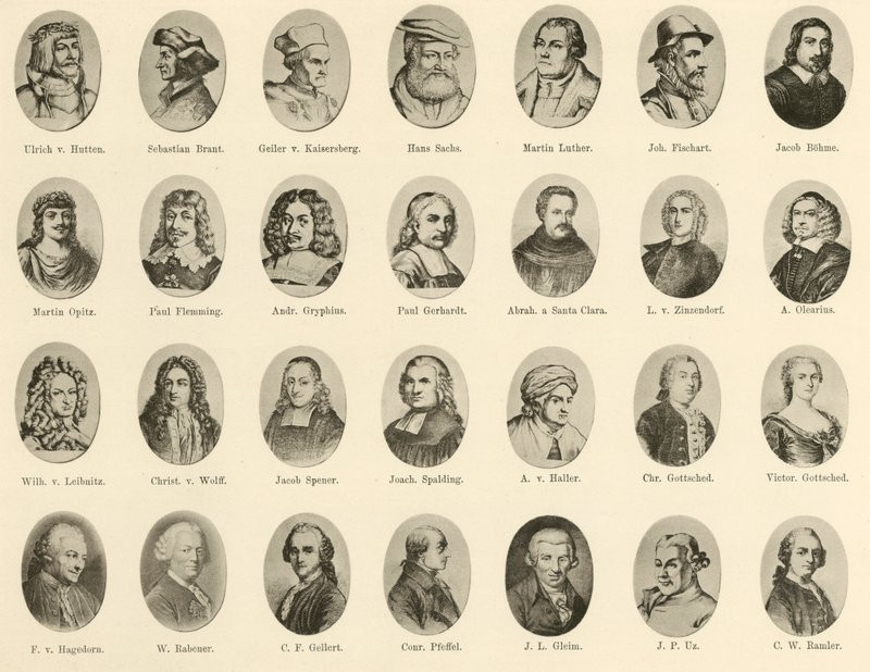 Ritter vom Deutschen Geiste」に掲載されたドイツ人著名人の肖像画（リトグラフ 作： ドイツ語学校