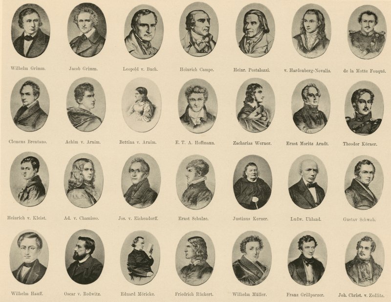 Ritter vom Deutschen Geiste」に掲載されたドイツ人著名人の肖像画（リトグラフ）。 作： ドイツ語学校