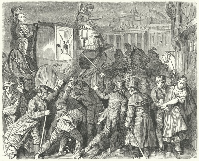 1830年9月6日、チャールズ2世に対するブランズウィックの人々の反乱 作： ドイツ語学校