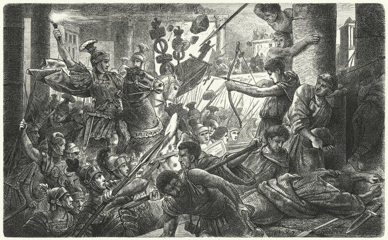 軍隊を率いてローマに入るスッラ（紀元前88年）（銅版画 作： ドイツ語学校